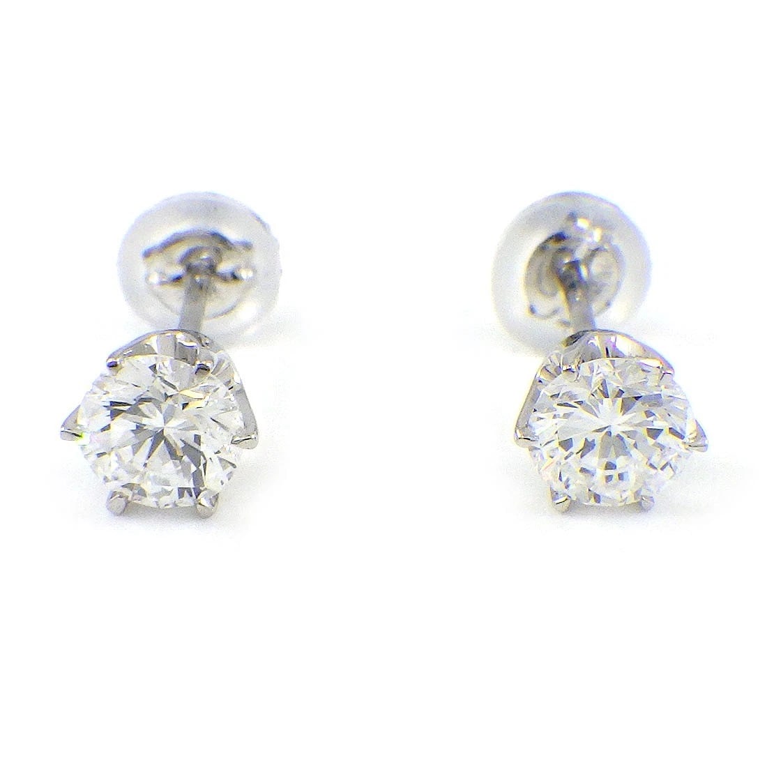 FINE JEWELRY PIERCED EARRINGS DIAMOND PT900 PLATINUM: Fine Jewelry Pierced Earrings Diamond PT900 Platinum Brand: Fine Jewelry Type/Style: Earrings Material: PT900 Platinum, Main Stone Natural Color: Silver Size: Diameter 0.20"(inches) / 5.2mm Access