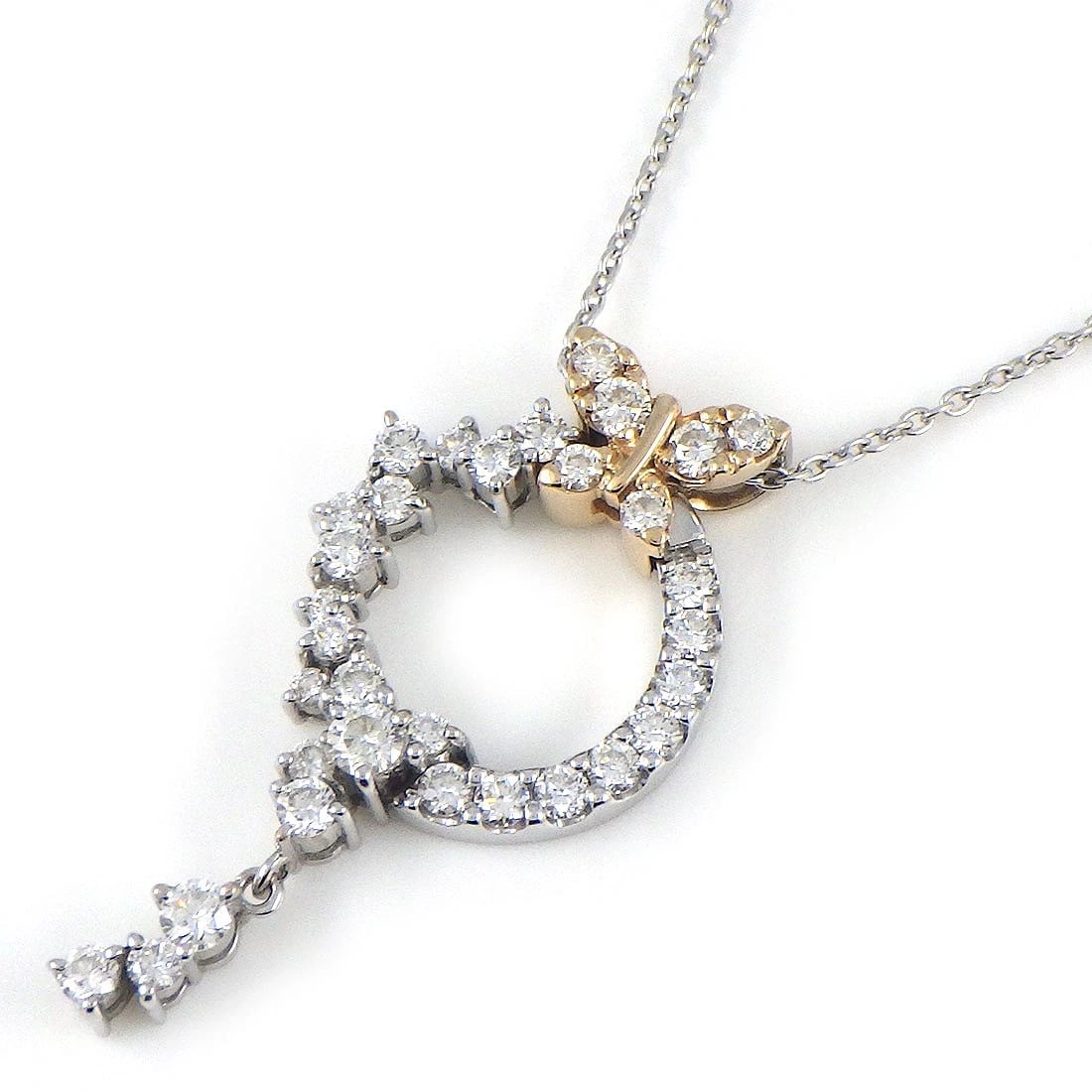 FINE JEWELRY NECKLACE DIAMOND 750WG 750RG: Fine Jewelry Necklace Diamond 750WG 750RG Brand: Fine Jewelry Type/Style: Necklace Material: 750(18K) White Gold,750(18K) Rose(Pink) Gold, Main Stone Natural Color: White Gold Size: Chain Length(Maxim