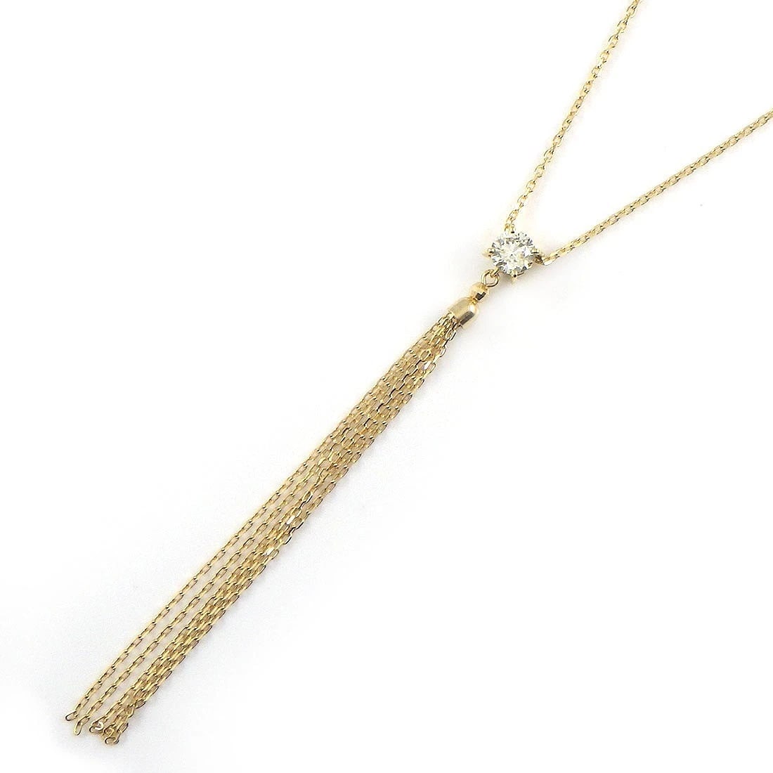 FINE JEWELRY NECKLACE FRINGE VERY LIGHT YELLOW DIAMOND 750 YELLOW GOLD: Fine Jewelry Necklace Fringe Very Light Yellow Diamond 750 Yellow Gold Brand: Fine Jewelry Type/Style: Necklace Material: 750(18K) Yellow Gold, Main Stone Natural Color: Yellow Gold Size: Chain Length