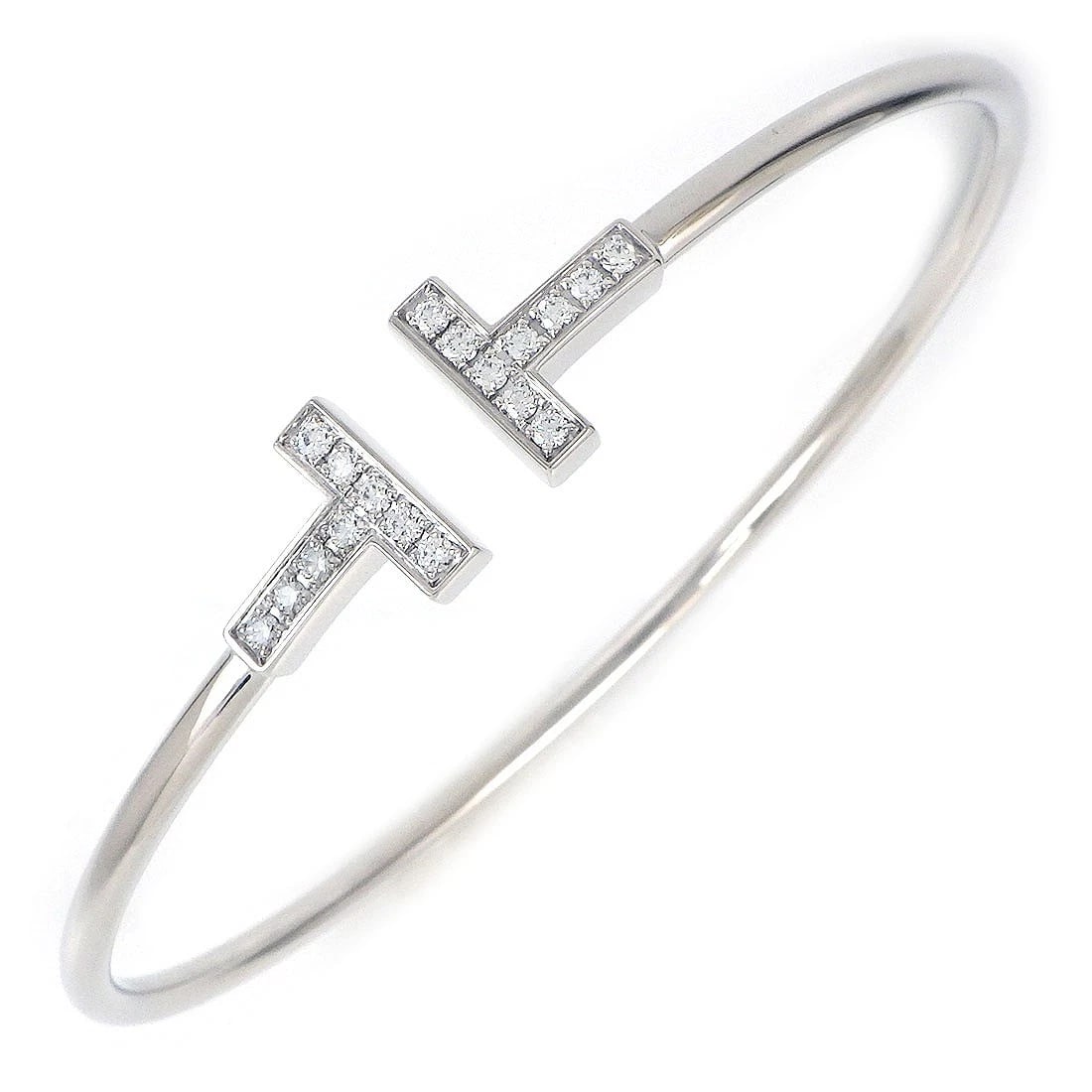 TIFFANY & CO. BANGLE DIAMOND 750(18K) WHITE GOLD: Tiffany & Co. Bangle Diamond 750(18K) White Gold Brand: Tiffany & Co. Type/Style: Bangle Material: 750(18K) White Gold, Main Stone Natural Color: White Gold Size: Wrist Size : 6.88"(inches) / 17.5cm /