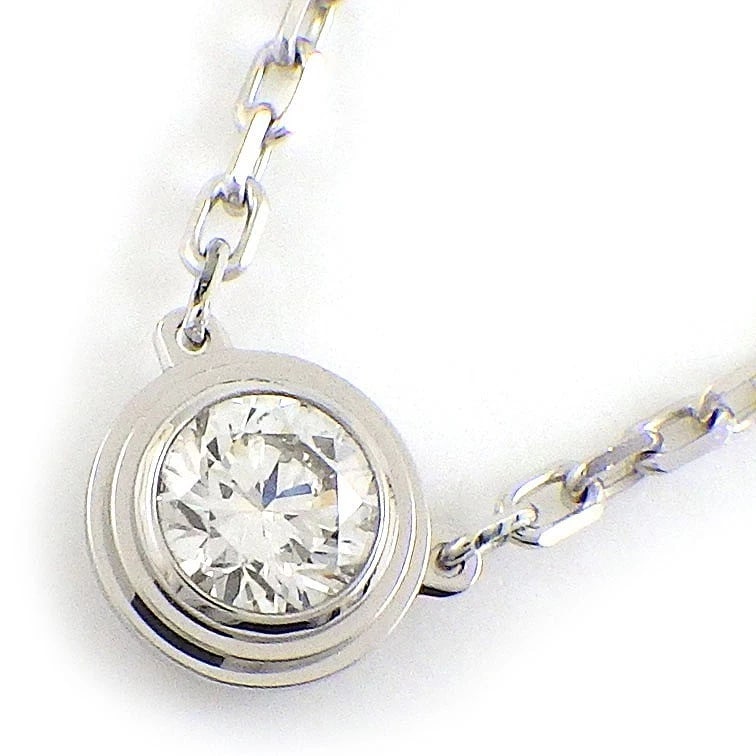 CARTIER NECKLACE DIAMOND 750 WHITE GOLD: Cartier Necklace Diamond 750 White Gold Brand: Cartier Type/Style: Necklace Material: 750(18K) White Gold, Main Stone Natural Color: White Gold Size: Chain Length : 14.76" & 15.94"(inches) / 37.5cm & 