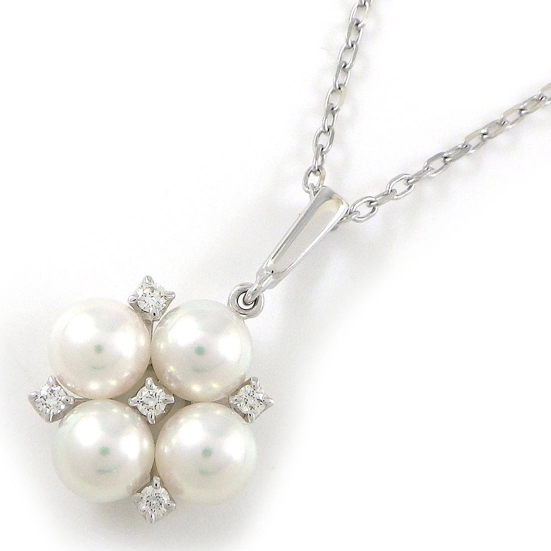 MIKIMOTO NECKLACE DIAMOND 750(18K) WHITE GOLD: MIKIMOTO Necklace Diamond 750(18K) White Gold Brand: MIKIMOTO Type/Style: Necklace Material: 750(18K) White Gold, Main Stone Pearl Color: White Gold Size: Chain Length : 15.74"(inches) / 40.0cmPendant