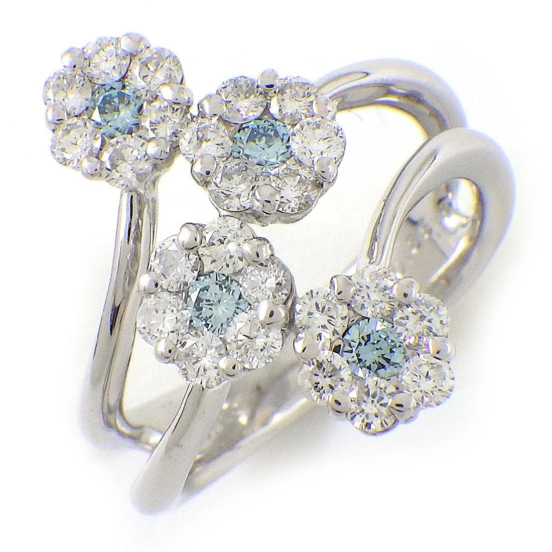 FINE JEWELRY RING DIAMOND 750(18K) WHITE GOLD (1 of 3)