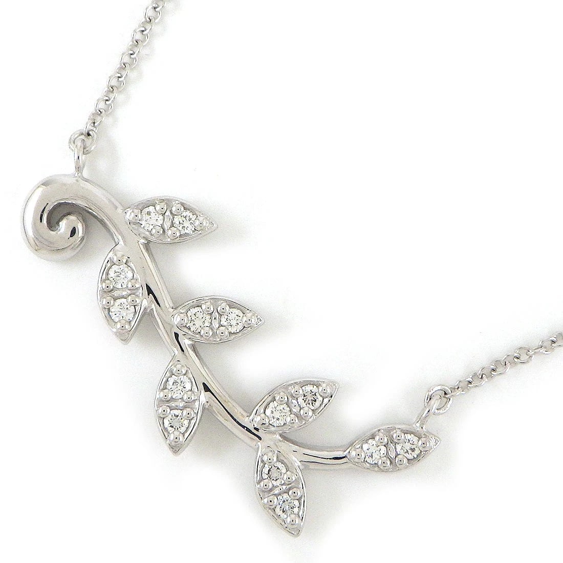 TIFFANY & CO. NECKLACE DIAMOND 750 WHITE GOLD: Tiffany & Co. Necklace Diamond 750 White Gold Brand: Tiffany & Co. Type/Style: Necklace Material: 750(18K) White Gold, Main Stone Natural Color: White Gold Size: Chain Length : 15.35" & 18.11"(inches)