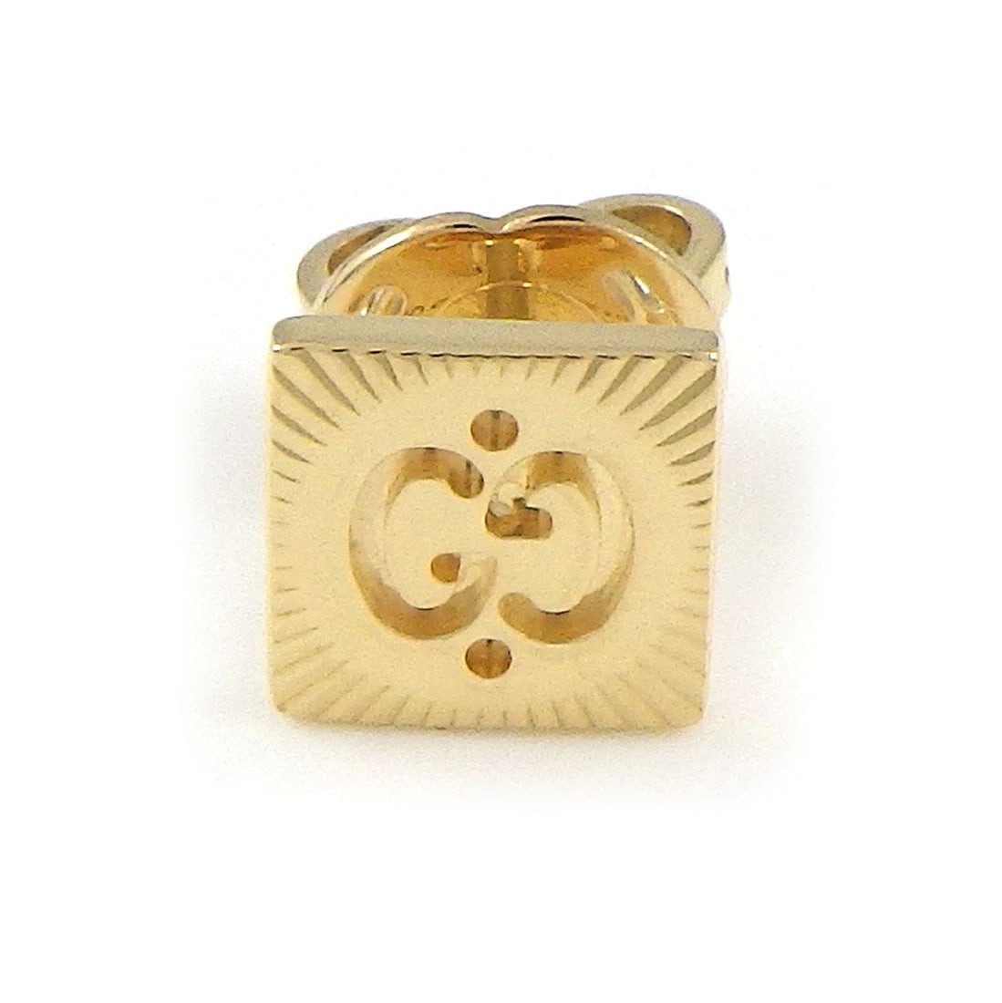 GUCCI PIERCED EARRINGS 750(18K) YELLOW GOLD: GUCCI Pierced Earrings 750(18K) Yellow Gold Brand: GUCCI Type/Style: Earrings Material: 750(18K) Yellow Gold, Color: Yellow Gold Size: W 0.26" x H 0.26"(inches) / W 6.7mm x H 6.7mm Accessories: No