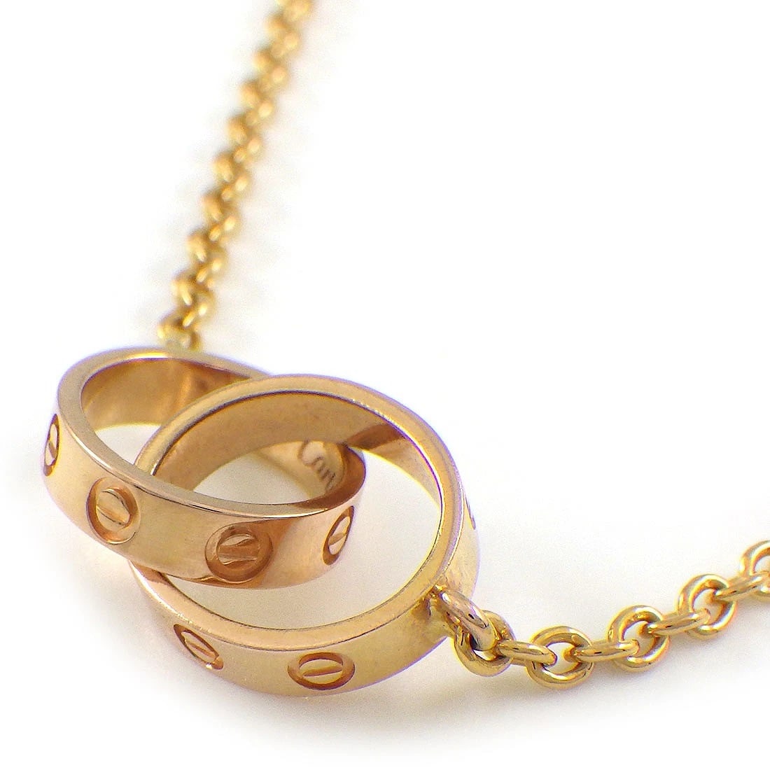 CARTIER NECKLACE 750(18K) ROSE(PINK) GOLD: Cartier Necklace 750(18K) Rose(Pink) Gold Brand: Cartier Type/Style: Necklace Material: 750(18K) Rose(Pink) Gold, Color: Rose(Pink) Gold Size: Chain Length : 17.12"(inches) / 43.5cmPendant Top Size : 