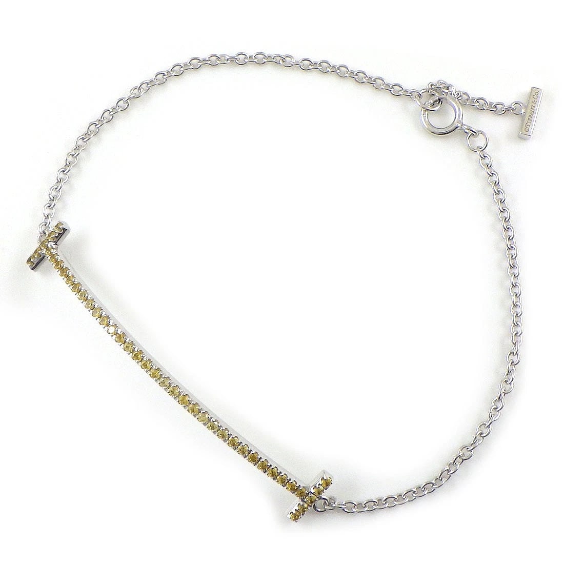 TIFFANY & CO. BRACELET 750(18K) WHITE GOLD: Tiffany & Co. Bracelet 750(18K) White Gold Brand: Tiffany & Co. Type/Style: Bracelet Material: 750(18K) White Gold, Main Stone Yellow Sapphire Color: White Gold Size: Wrist Size : 6.37"(inches) / 16.2