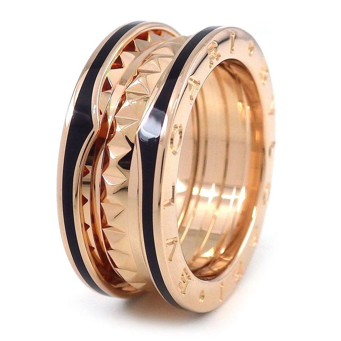BVLGARI RING B-ZERO1 750RG CERAMIC: BVLGARI Ring B-zero1 750RG Ceramic Brand: BVLGARI Type/Style: Ring Material: 750(18K) Rose(Pink) Gold,Black Ceramic, Color: black,Rose(Pink) Gold Size: 6US Accessories: None Accessories No