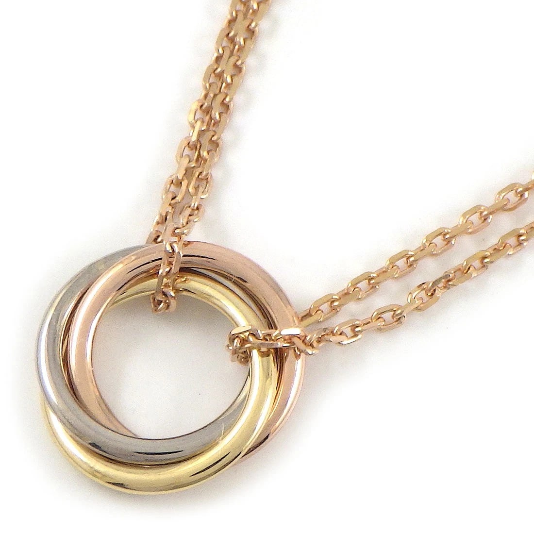 CARTIER NECKLACE 750(18K) TRI-COLOR GOLD: Cartier Necklace 750(18K) Tri-Color Gold Brand: Cartier Type/Style: Necklace Material: 750(18K) Tri-Color Gold, Color: none Size: Chain Length : 13.97" & 14.84" & 15.66"(inches) / 35.5cm & 37.7cm & 39