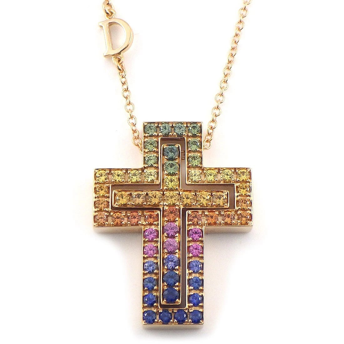 DAMIANI NECKLACE SAPPHIRE DIAMOND 750RG (1 of 3)