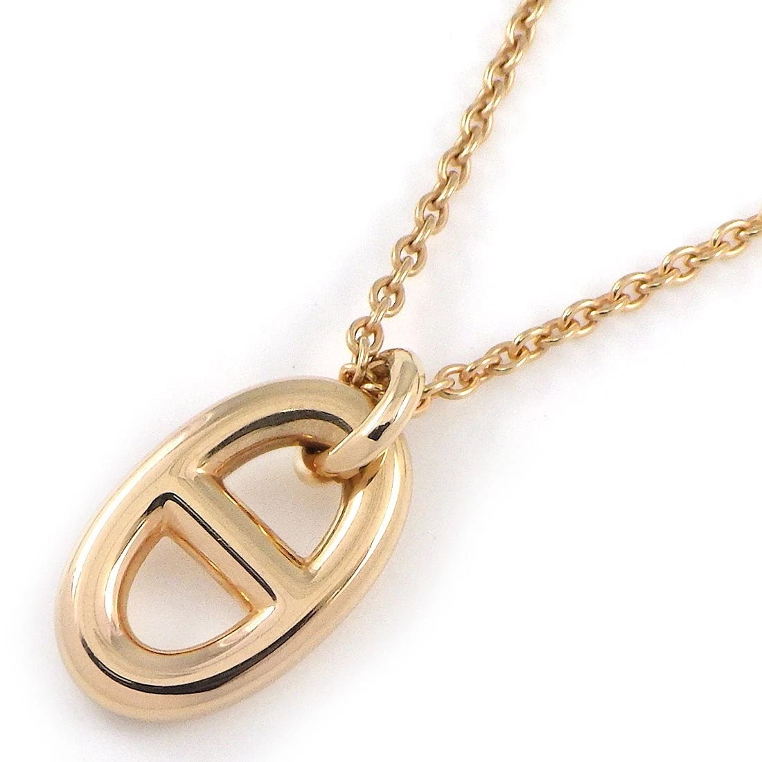HERMES NECKLACE 750(18K) ROSE(PINK) GOLD: HERMES Necklace 750(18K) Rose(Pink) Gold Brand: HERMES Type/Style: Necklace Material: 750(18K) Rose(Pink) Gold, Color: Rose(Pink) Gold Size: Chain Length : 15.35" & 16.14"(inches) / 39.0cm & 41.0cmMot