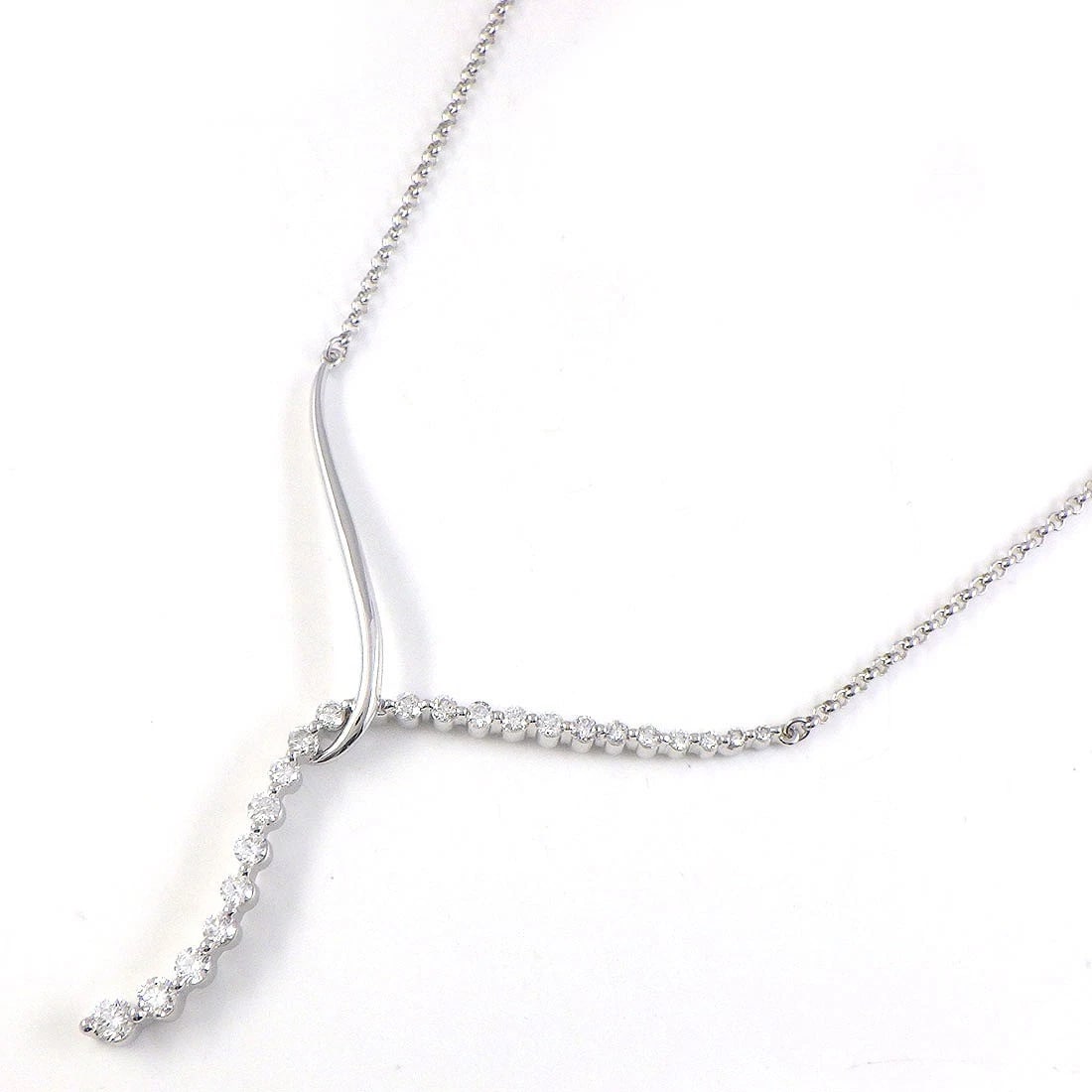 FINE JEWELRY NECKLACE DIAMOND 750(18K) WHITE GOLD (1 of 3)