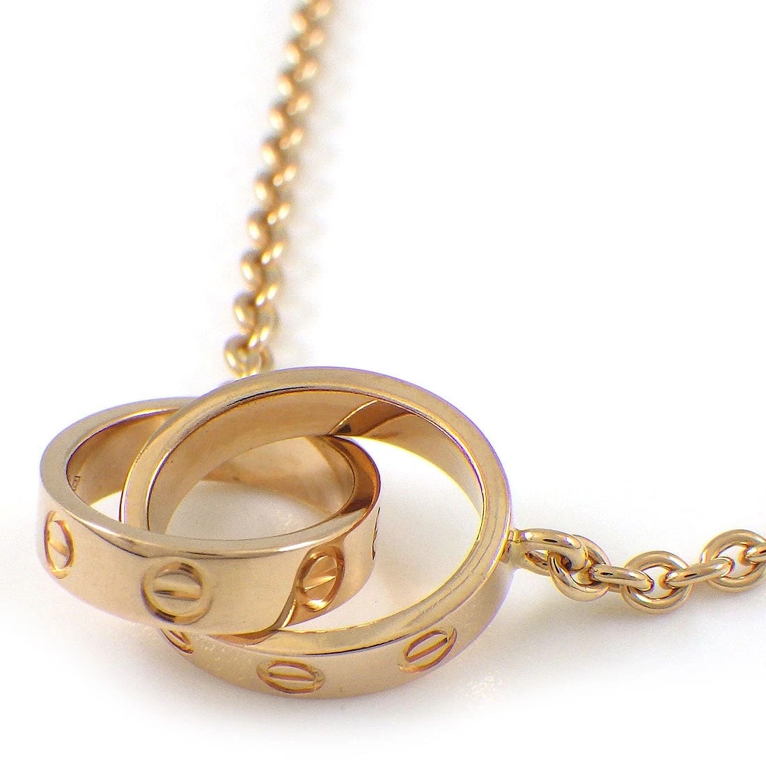 CARTIER NECKLACE 750(18K) ROSE(PINK) GOLD: Cartier Necklace 750(18K) Rose(Pink) Gold Brand: Cartier Type/Style: Necklace Material: 750(18K) Rose(Pink) Gold, Color: Rose(Pink) Gold Size: Chain Length : 17.24"(inches) / 43.8cmPendant Top Size : 