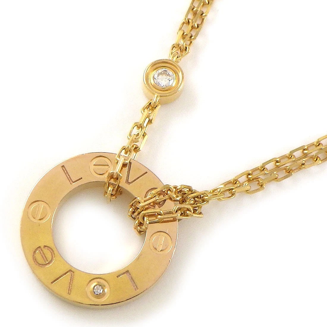 CARTIER NECKLACE DIAMONDS 750(18K) ROSE(PINK) GOLD: Cartier Necklace Diamonds 750(18K) Rose(Pink) Gold Brand: Cartier Type/Style: Necklace Material: 750(18K) Rose(Pink) Gold, Main Stone Natural Color: Rose(Pink) Gold Size: Chain Length : 14.96" & 16.14