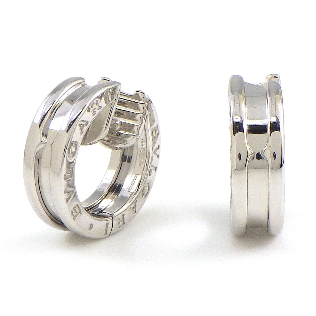BVLGARI PIERCED EARRINGS 750(18K) WHITE GOLD (1 of 2)
