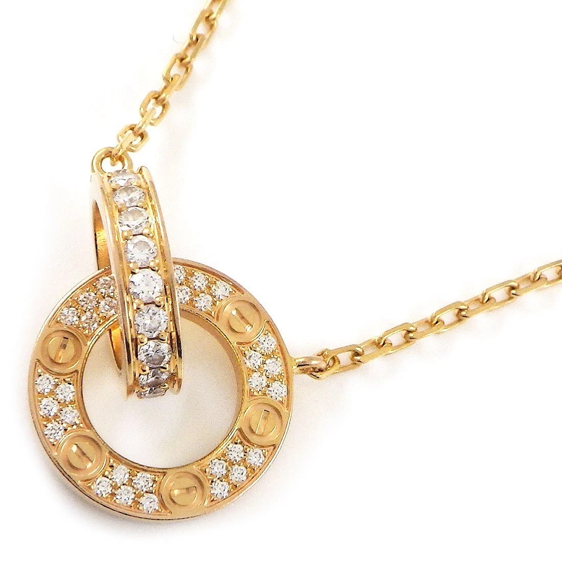 CARTIER NECKLACE DIAMOND 750 ROSE GOLD: Cartier Necklace Diamond 750 Rose Gold Brand: Cartier Type/Style: Necklace Material: 750(18K) Rose(Pink) Gold, Main Stone Natural Color: Rose(Pink) Gold Size: Chain Length : 14.76" & 15.94"(inches) / 