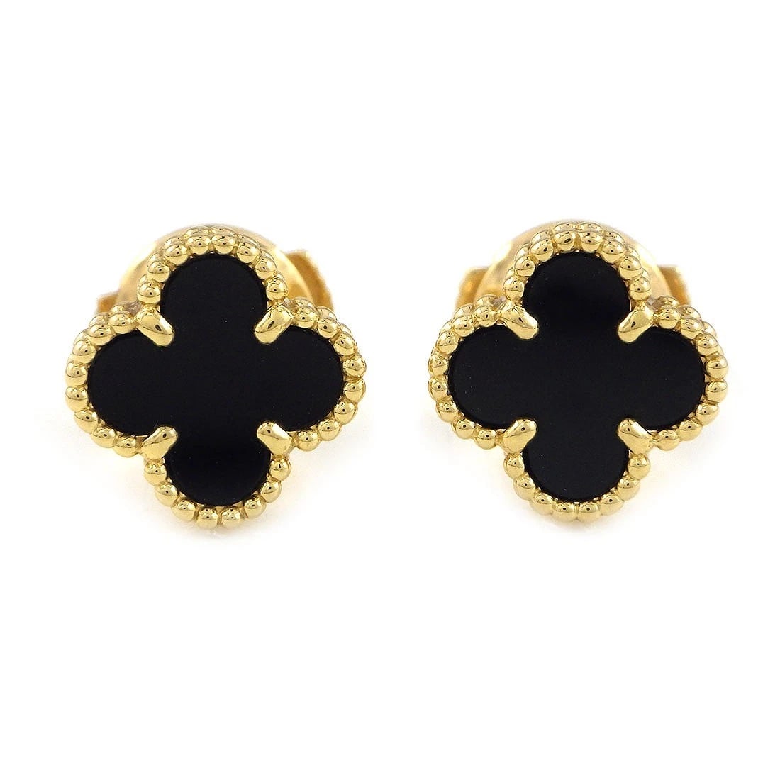 VAN CLEEF & ARPELS PIERCED EARRINGS ONYX 750YG: Van Cleef & Arpels Pierced Earrings Onyx 750YG Brand: Van Cleef & Arpels Type/Style: Earrings Material: 750(18K) Yellow Gold, Main Stone Onyx Color: Yellow Gold Size: W 0.36" x H 0.36"(inches) / W 9.2