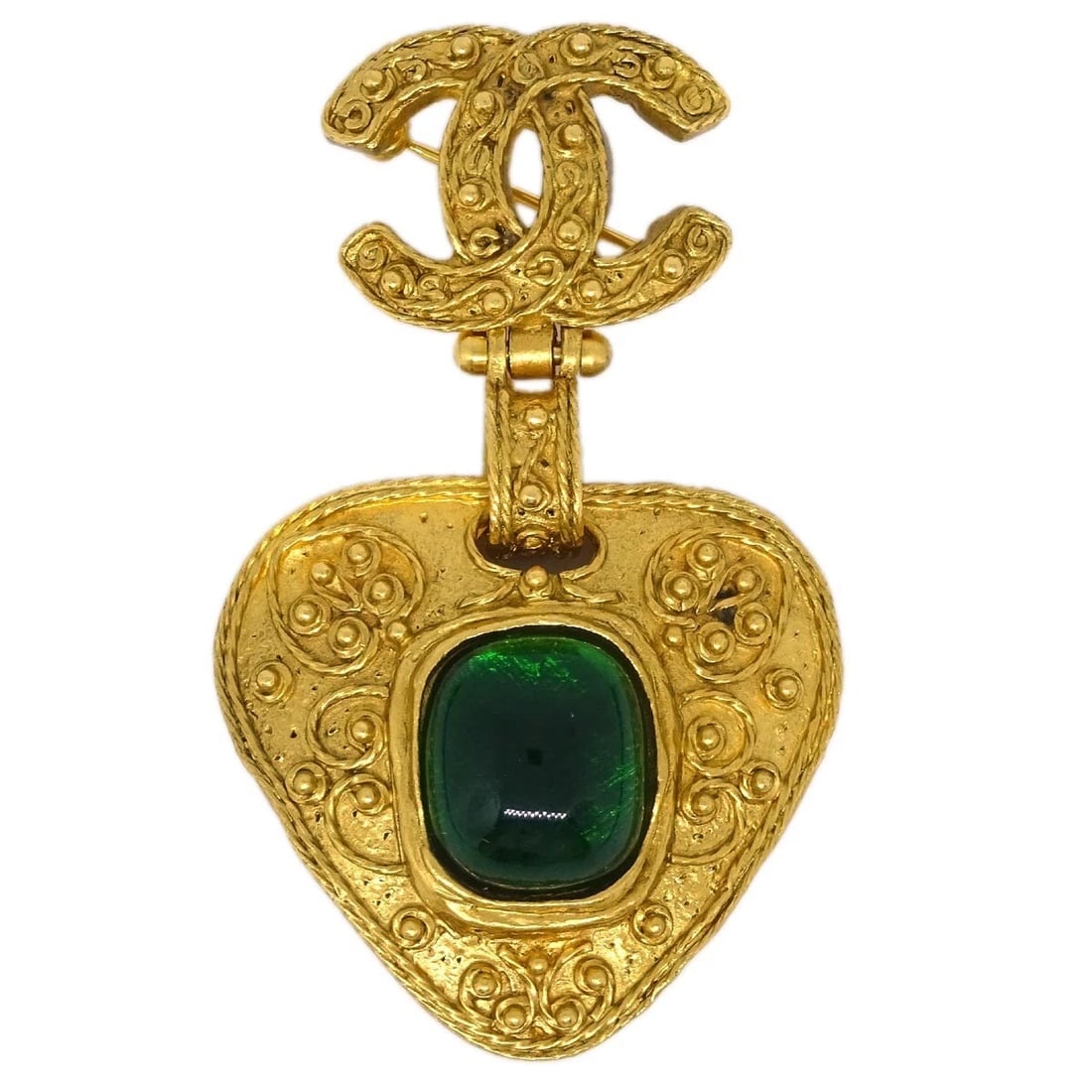 CHANEL BROOCH PIN GOLD GRIPOIX: Chanel Brooch Pin Gold Gripoix Brand: CHANEL Type/Style: Brooch Material: Gold-plated, Color: Gold Size: W 3.9 x H 6.3 cm Accessories: None Accessories Notice: When purchasing pre-owned go