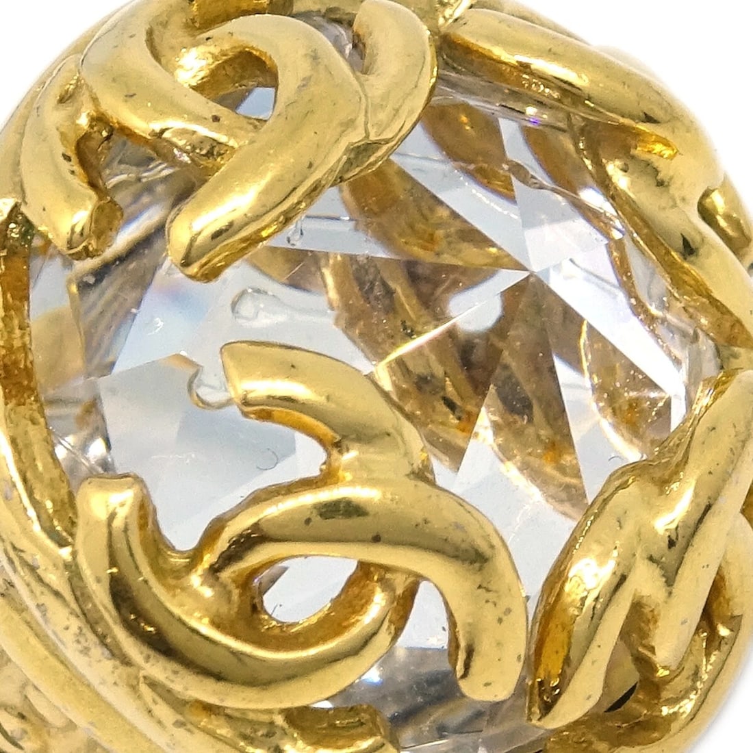 CHANEL GOLD BUTTON EARRINGS CLIP-ON - 2