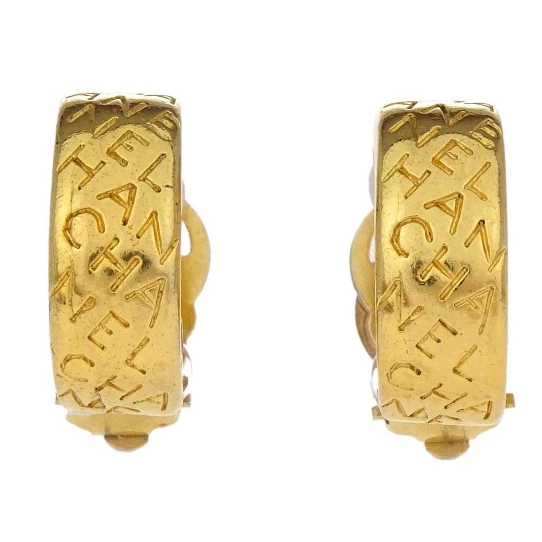 CHANEL HOOP CLIP-ON EARRINGS GOLD: Chanel Hoop Clip-On Earrings Gold Brand: CHANEL Type/Style: Earrings Material: Gold plated, Color: Gold Size: W 0.7 x H 2.1 cm Accessories: None Accessories Notice: When purchasing pre-owned goods,