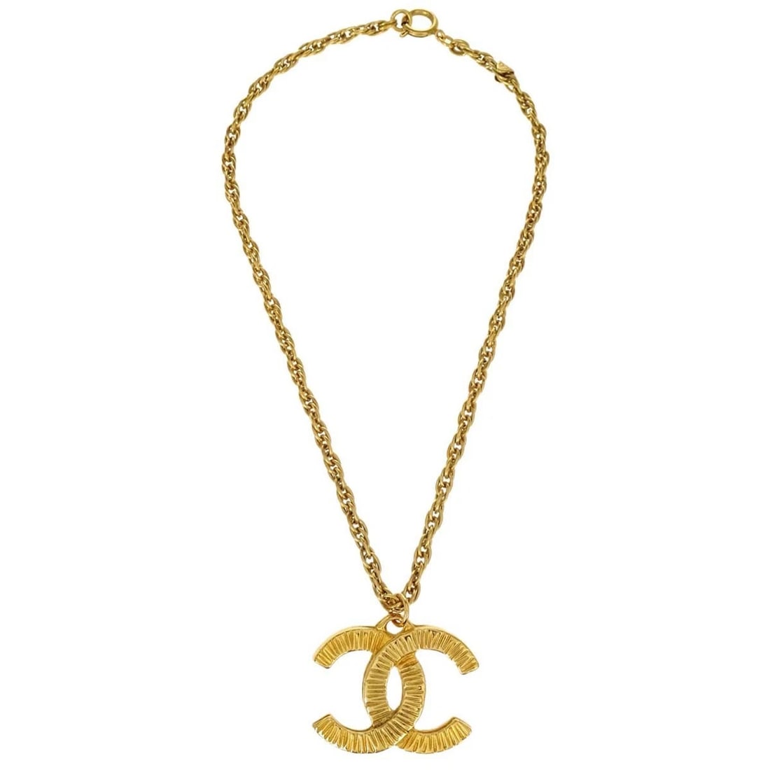 CHANEL GOLD PENDANT NECKLACE: Chanel Gold Pendant Necklace Brand: CHANEL Type/Style: Necklace Material: Gold Plated, Color: Gold Size: Chain(Overall) : 44.0 cm Top : W 4.0 x H 3.2 cm Accessories: None Accessories Notice: When