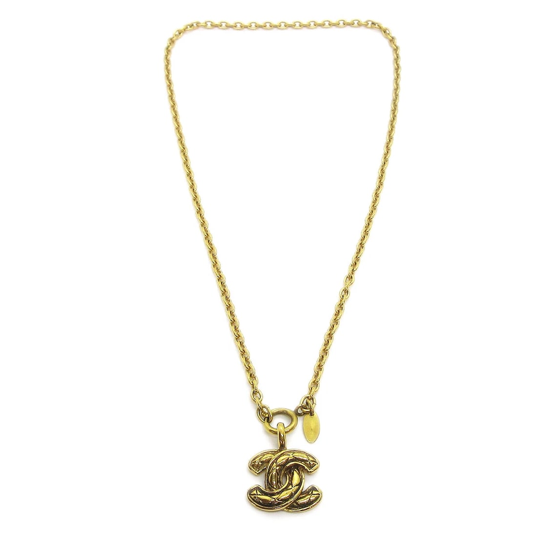 CHANEL CHAIN PENDANT NECKLACE GOLD: Chanel Chain Pendant Necklace Gold Brand: Chanel Type/Style: Necklace Material: Gold-tone, Color: Gold Size: Chain(Overall) : 54.0 cm Top : W 2.5 x H 2.0 cm Accessories: None Accessories Notice: When
