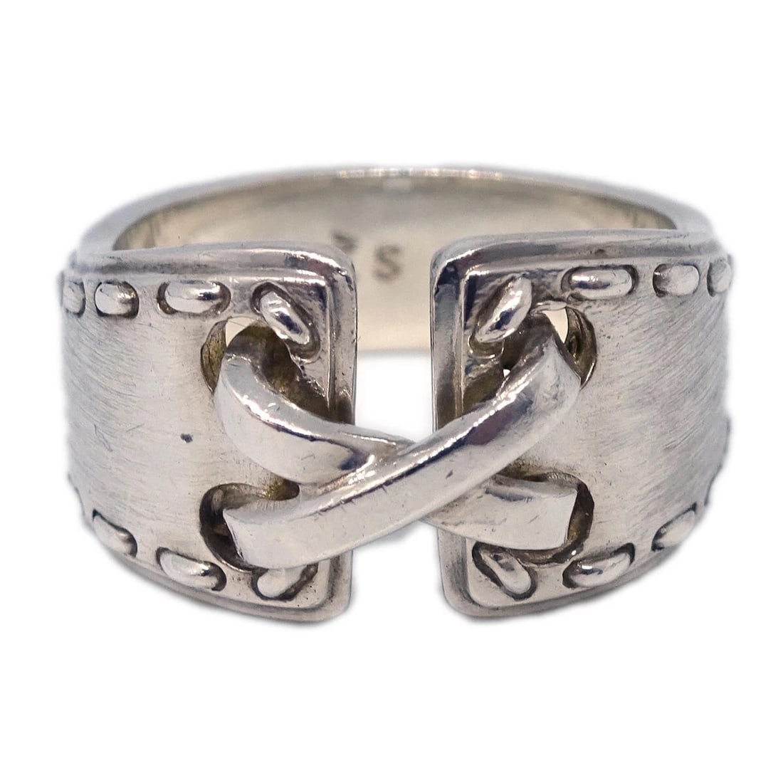 HERMES RING SILVER SV925: Hermes Ring Silver SV925 Brand: HERMES Type/Style: Ring Material: 925Sterling Silver, Color: Silver Size: 5.5 - 5.75 US Accessories: None Accessories Notice: When purchasing pre-owned good