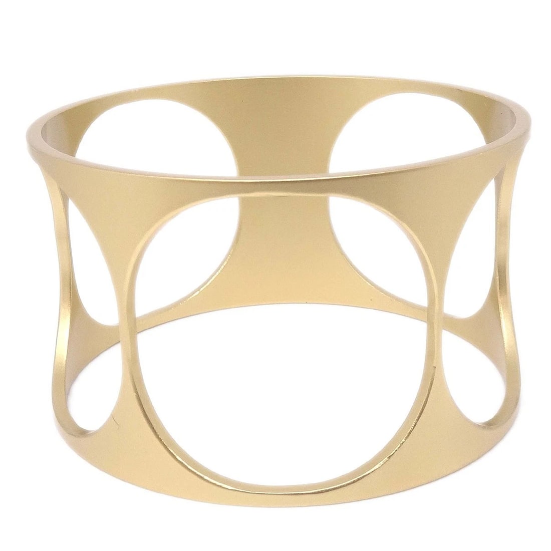 CHANEL GOLD BRACELET BANGLE: Chanel Gold Bracelet Bangle Brand: CHANEL Type/Style: Bracelet Material: Gold-plated, Color: Gold Size: Inner circumference : 19.0 cm Width : 4.2 cm Accessories: None Accessories Notice: W