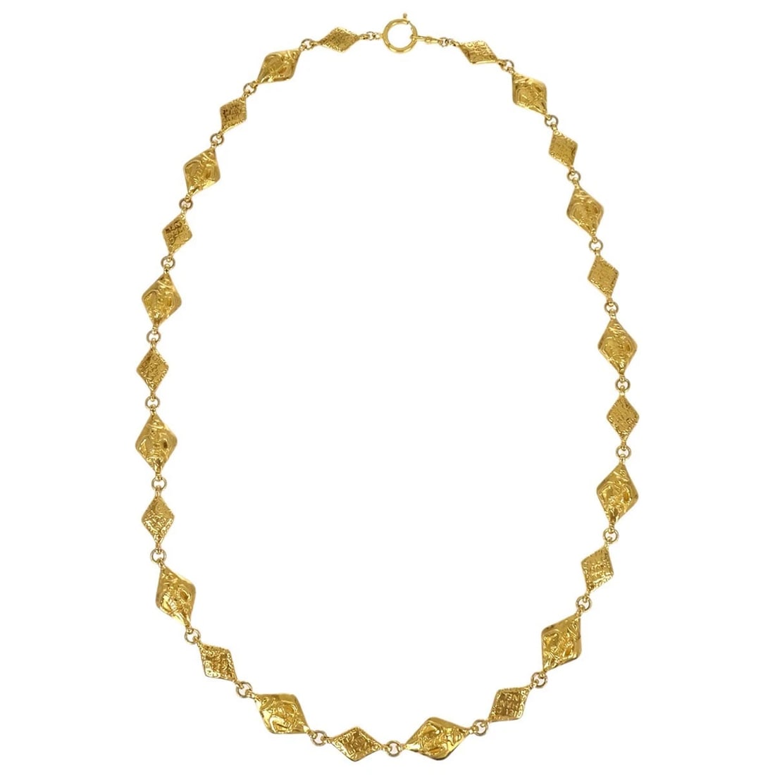 CHANEL GOLD CHAIN RHOMBUS NECKLACE: Chanel Gold Chain Rhombus Necklace Brand: Chanel Type/Style: Necklace Material: Gold Plated, Color: Gold Size: Chain(Overall) : 89.0 cm Accessories: None Accessories Notice: When purchasin