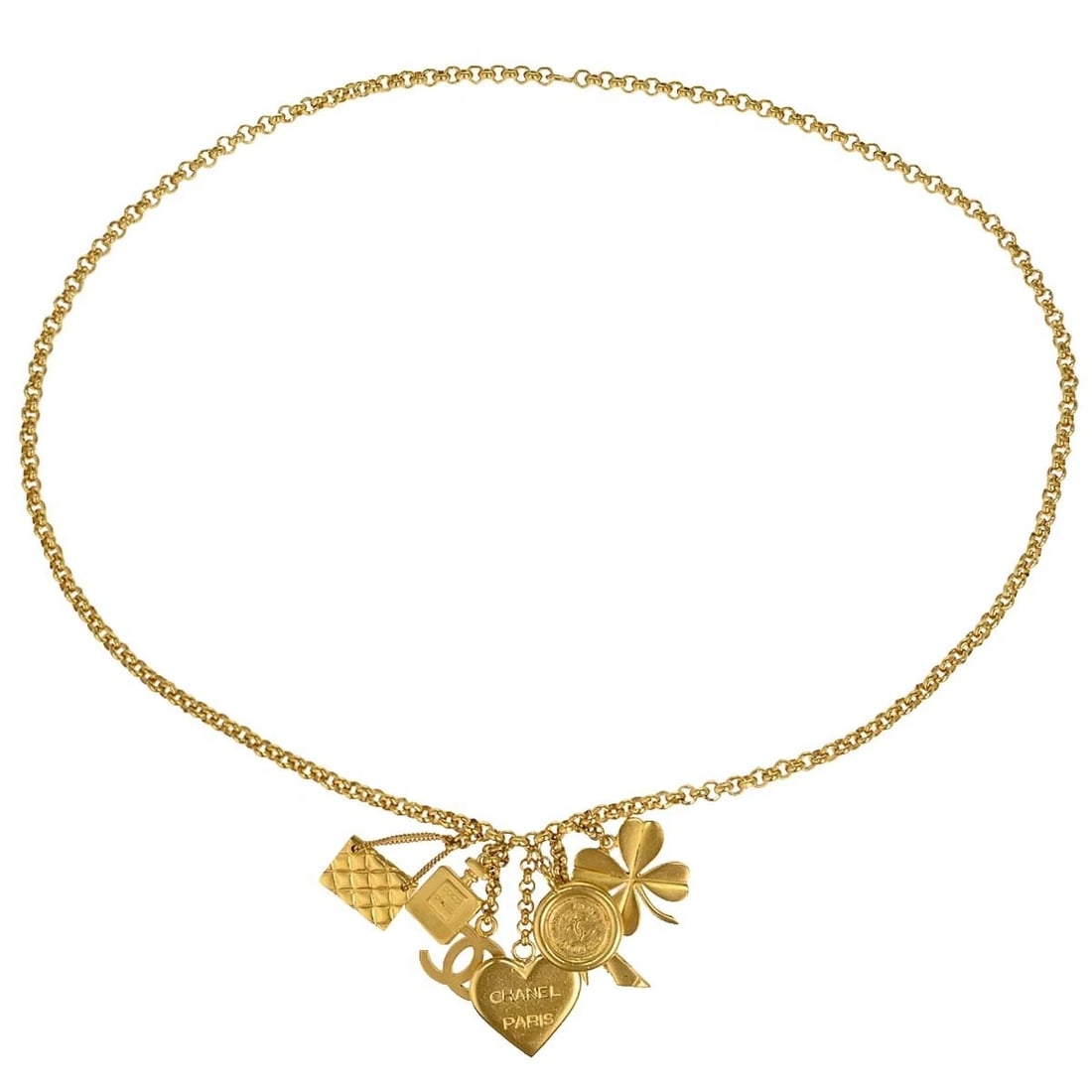 CHANEL CHAIN NECKLACE ICON GOLD: Chanel Chain Necklace Icon Gold Brand: CHANEL Type/Style: Necklace Material: Gold Plated, Color: Gold Size: Chain(Overall) : 88.0 cm Top(Heart) : W 3.4 x H 3.2 cm Accessories: None Accesso