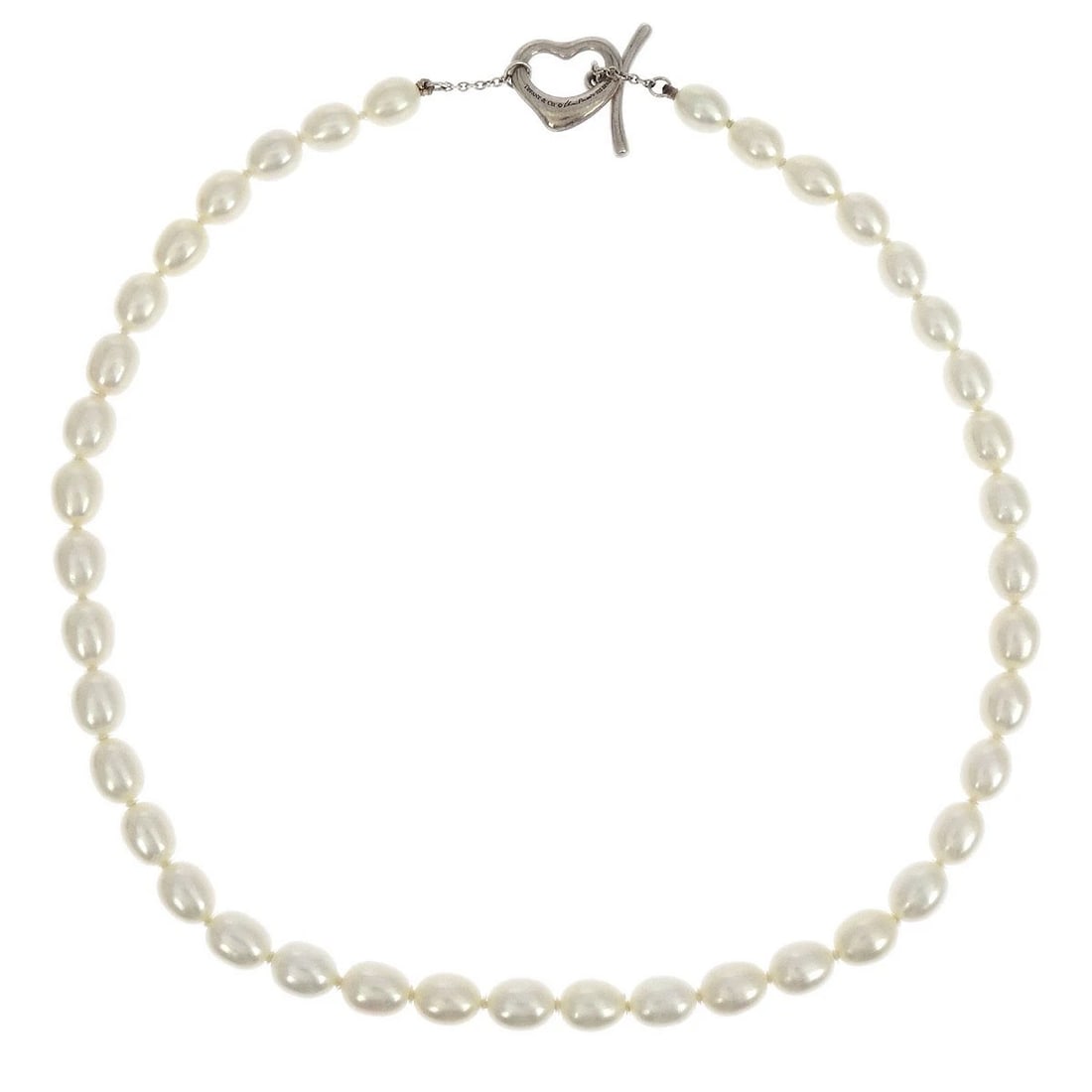 TIFFANY & CO. OPEN HEART CHAIN NECKLACE SV925: Tiffany & Co. Open Heart Chain Necklace SV925 Brand: Tiffany & Co. Type/Style: Necklace Material: SV925, Color: Silver, White Size: Chain(Overall) : 41.0 cm Width : 0.6 cm Accessories: None