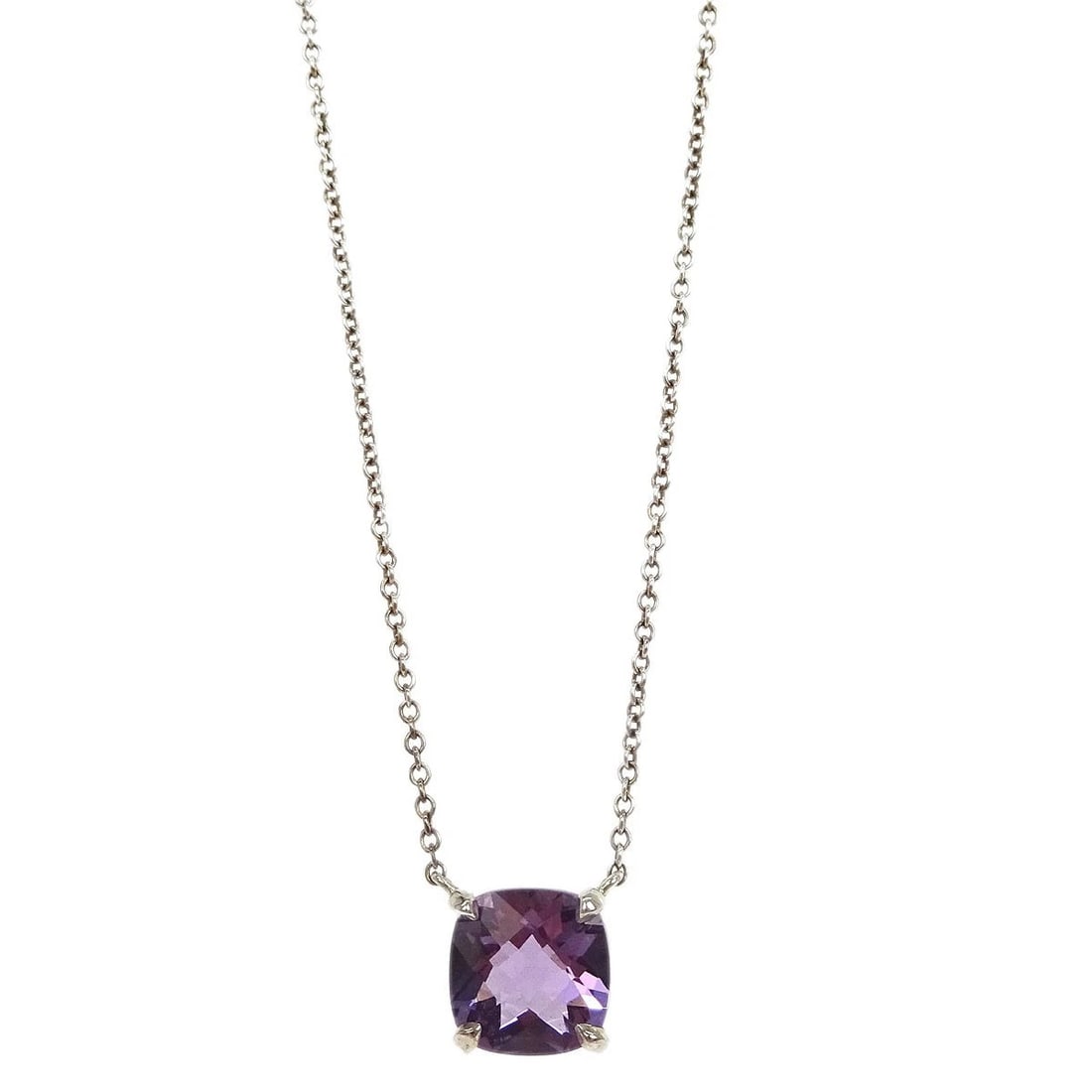 TIFFANY & CO. SPARKLERS PENDANT NECKLACE SV925: Tiffany & Co. Sparklers Pendant Necklace SV925 Brand: Tiffany & Co. Type/Style: Necklace Material: SV925, Amethyst, Color: Silver Size: Chain(Overall) : 41.0 cm Top : W 0.7 x H 0.7 cm Accessories: