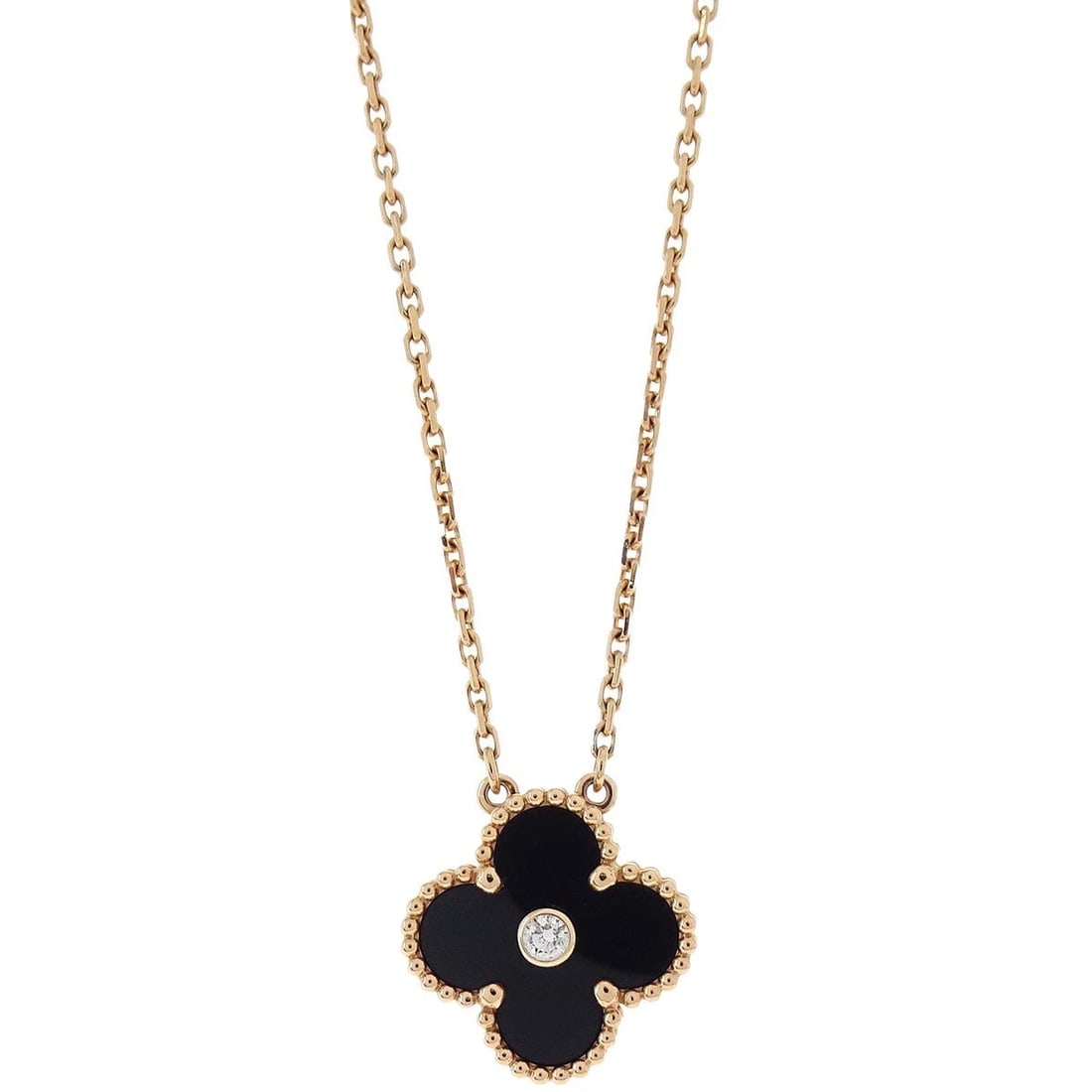 VAN CLEEF & ARPELS ALHAMBRA NECKLACE: Van Cleef & Arpels Alhambra Necklace Brand: Van Cleef & Arpels Type/Style: Necklace Material: 750PG, Main Stone Secondary Stone Natural Color: Gold Size: Chain(Overall) : 42.0 cm Top : W 1.4 x H 1.4 c