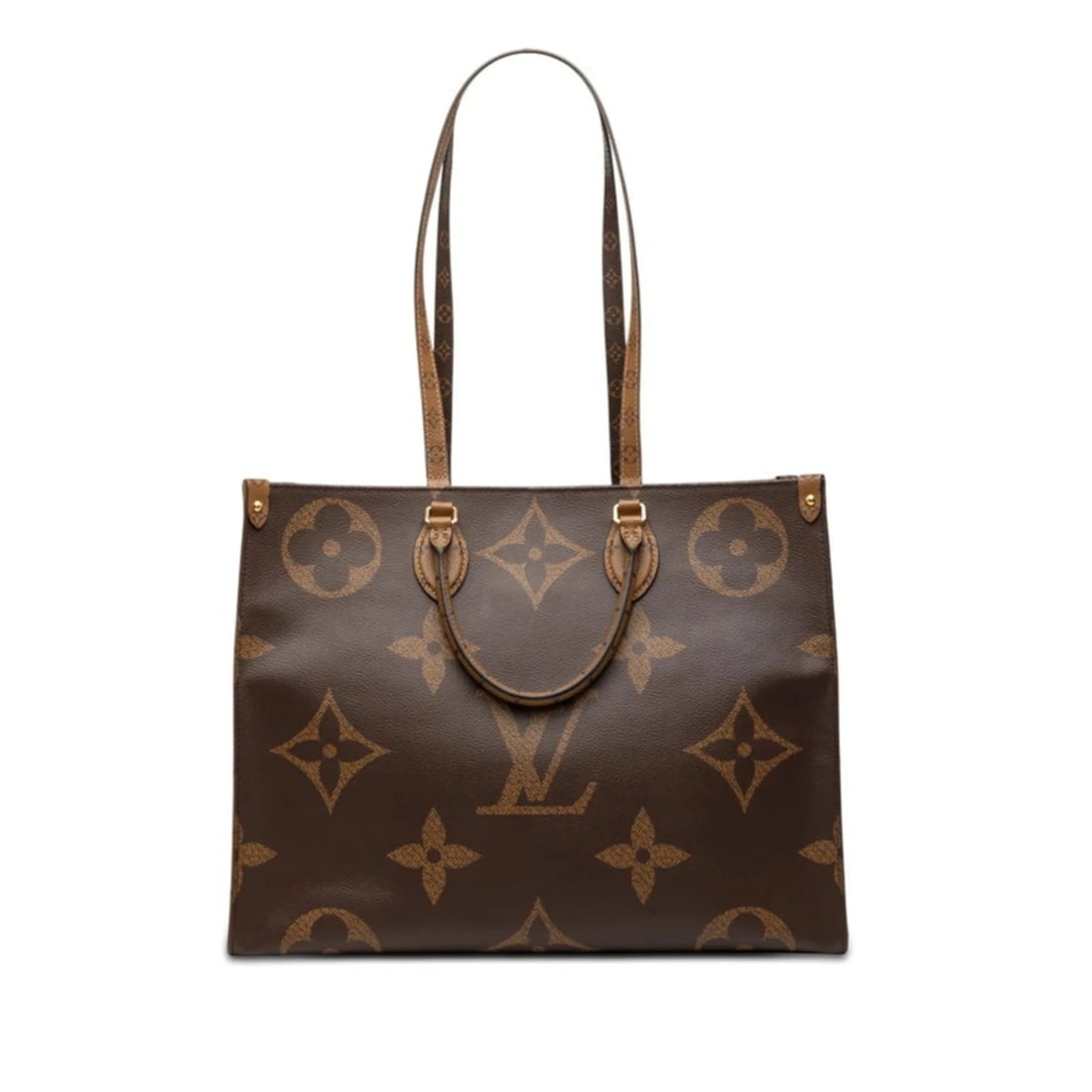 LOUIS VUITTON MONOGRAM GIANT REVERSE GM HANDBAG: Louis Vuitton Monogram Giant Reverse GM Handbag Brand: Louis Vuitton Type/Style: Handbag, Shoulder bag Material: PVC , Leather Color: Brown Size: (HxWxD) 32cm x 41cm x 17cm / 12.59'' x 16.14'' x