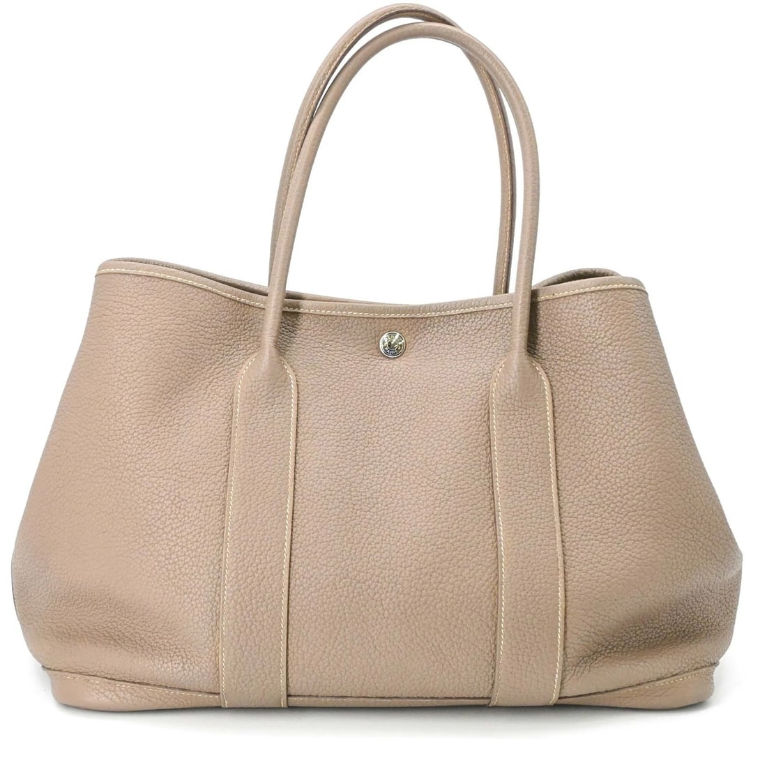 HERMES GARDEN PM NEGONDA ETOUPE GREIGE TOTE BAG: HERMES Garden PM Negonda Etoupe Greige Tote Bag Brand: Hermes Type/Style: Tote bag Material: Negonda leather Color: Etoupe gray Size: (HxWxD) 26cm x 35cm x 17cm / 10.23'' x 13.77'' x 6.69''