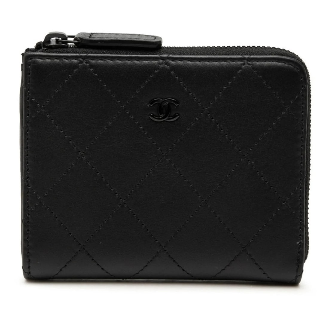 CHANEL COCO MARK MATELASSE WALLET/COIN CASE: Chanel Coco Mark Matelasse Wallet/Coin Case Brand: Chanel Type/Style: Coin purse/coin case Material: Leather Color: Black Size: (HxWxD) 9.5cm x 11cm x 1.5cm / 3.74'' x 4.33'' x 0.59'' Accessories:
