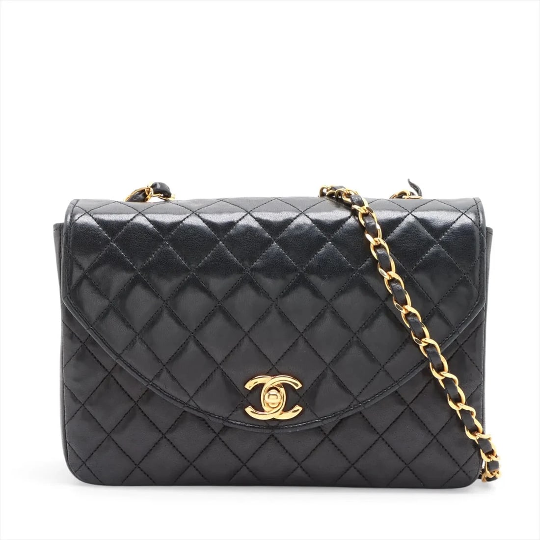 CHANEL MATELASSE CHAIN BAG: Chanel Matelasse Chain Bag Brand: Chanel Type/Style: Shoulder Bag Material: Lambskin Color: Black Size: Height:5.9inchLength:8.7inchDepth:2.4inch Accessories: None Accessories Notice: When