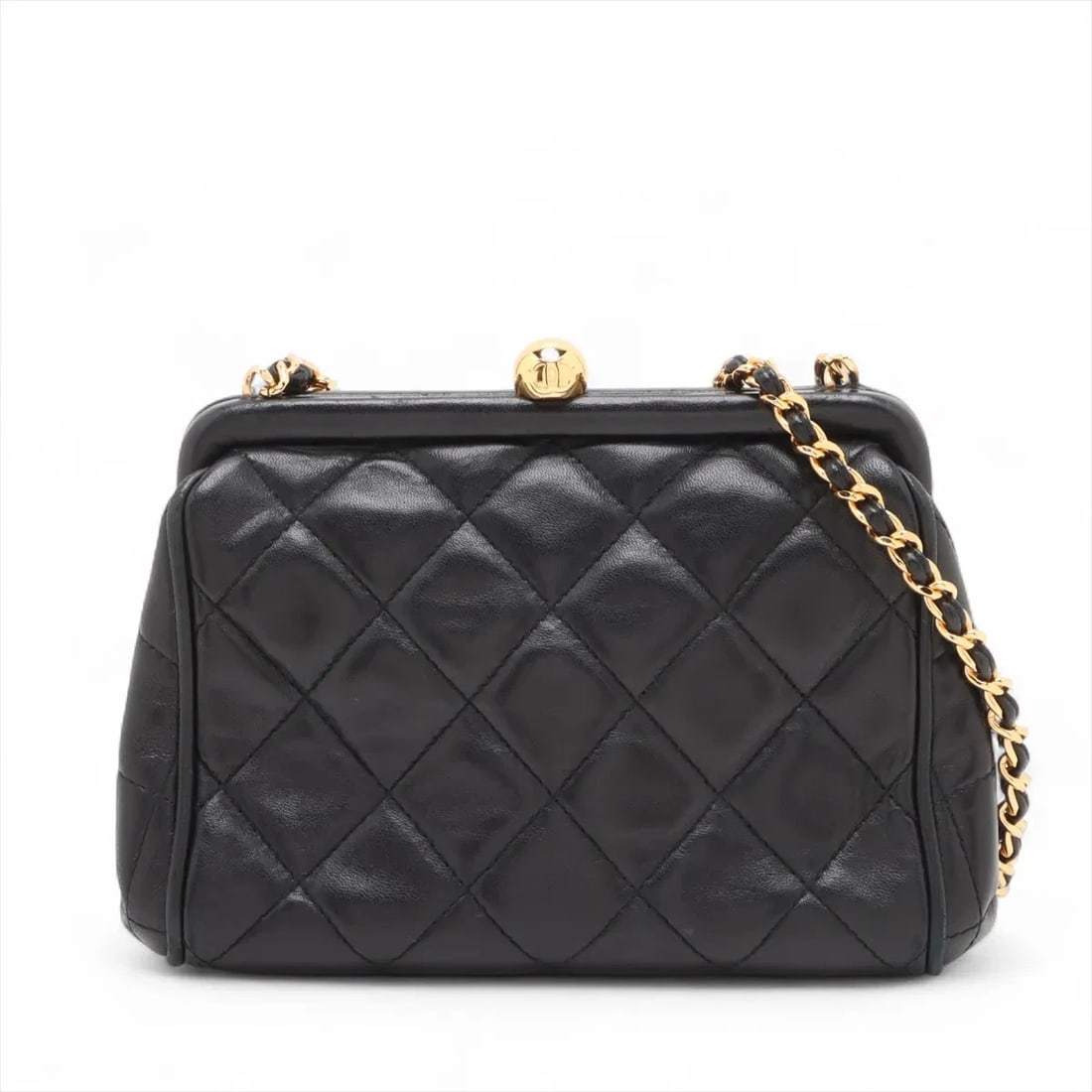 CHANEL MATELASSE LAMBSKIN CHAIN SHOULDER BAG: Chanel Matelasse Lambskin Chain Shoulder Bag Brand: Chanel Type/Style: Shoulder Bag Material: Lambskin Color: Black Size: Height:4.7inchLength:6.3inchDepth:3.3inch Accessories: None Access