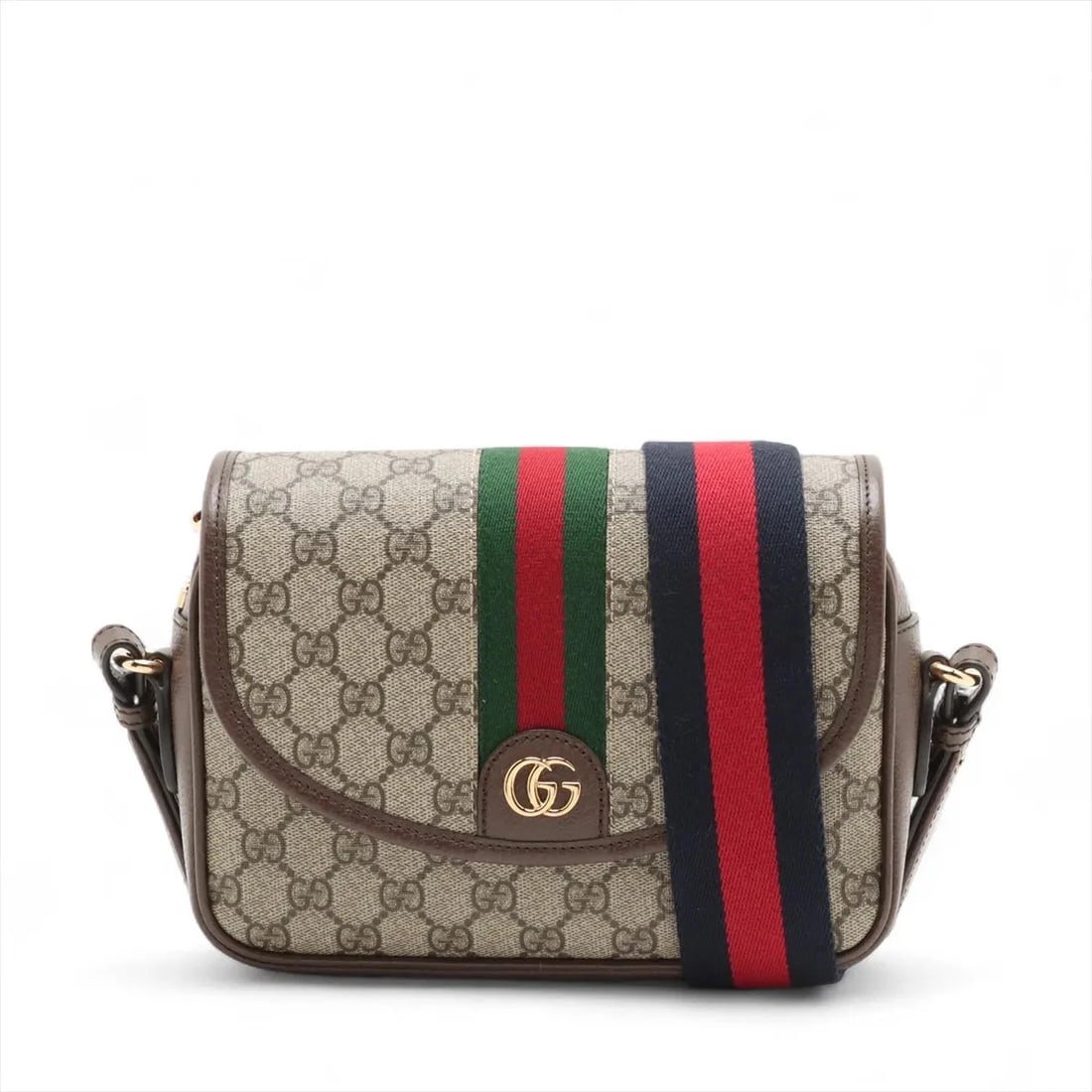 GUCCI GG SUPREME OPHIDIA PVCX LEATHER 2 WAY SHOULDER BAG: Gucci GG Supreme Ophidia PVCx leather 2 Way Shoulder Bag Brand: Gucci Type/Style: Shoulder Bag Material: PVC & leather Color: Beige?Brown Size: Height:6.9inchLength:8.9inchDepth:2.2inch Accessorie