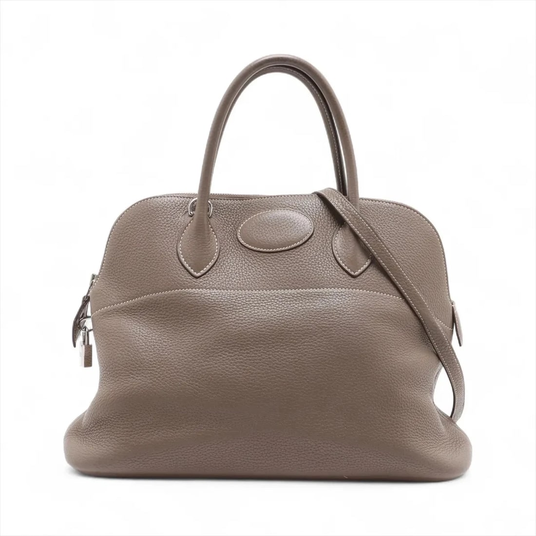 HERMES BOLIDE 35 TAURILLON CLEMENCE ETOUPE SILVER METAL: Hermes Bolide 35 Taurillon Clemence Etoupe Silver Metal Brand: Hermes Type/Style: Top Handle Bag Material: Taurillon Clemence Color: Etoupe Size: Height:10.0inchLength:13.8inchDepth:5.5inch Access