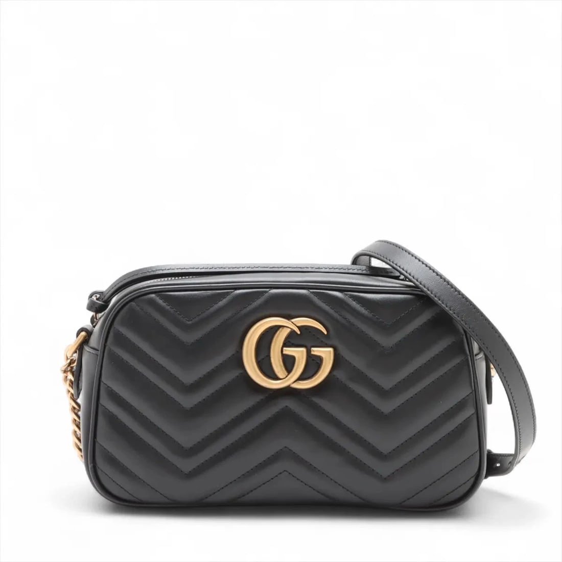 GUCCI GG MARMONT LEATHER CHAIN SHOULDER BAG: Gucci GG Marmont Leather Chain Shoulder Bag Brand: Gucci Type/Style: Shoulder Bag Material: Leather Color: Black Size: Height:5.5inchLength:9.4inchDepth:3.0inch Accessories: None Accessori