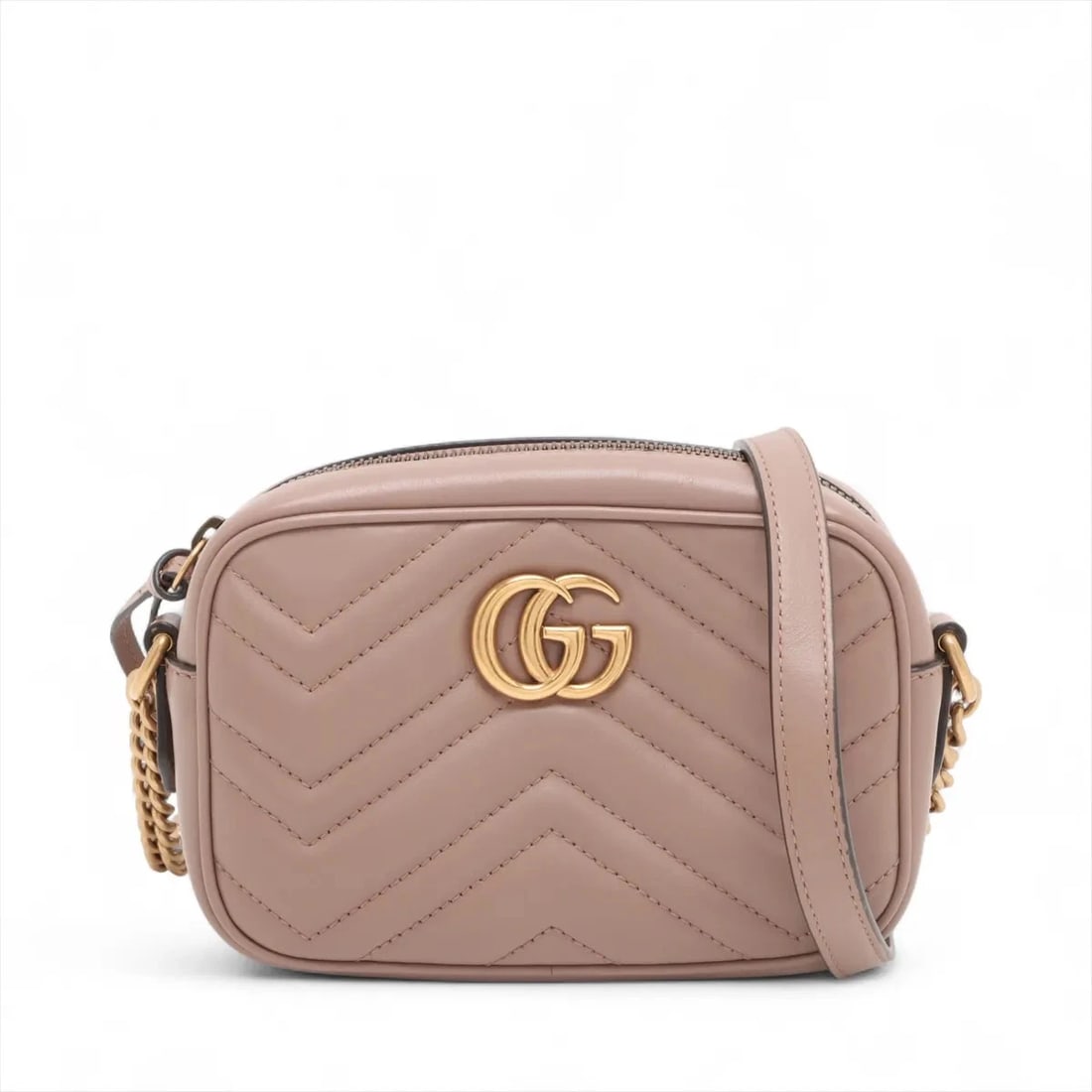 GUCCI GG MARMONT LEATHER CHAIN SHOULDER BAG: Gucci GG Marmont Leather Chain Shoulder Bag Brand: Gucci Type/Style: Shoulder Bag Material: Leather Color: Pink Size: Height:4.7inchLength:6.9inchDepth:2.2inch Accessories: None Accessorie
