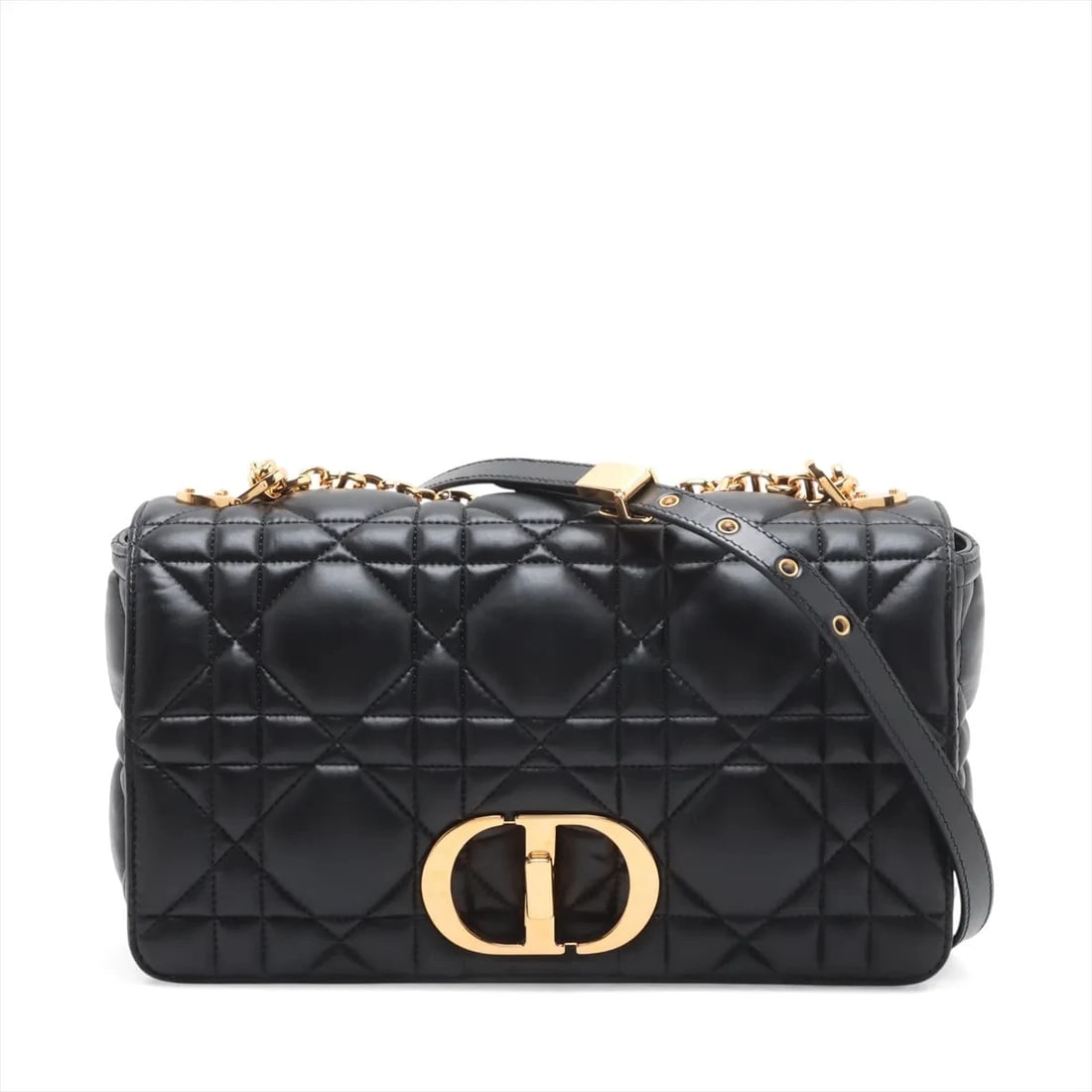 CHRISTIAN DIOR MACROCANAGE CARO LEATHER CHAIN SHOULDER BAG: Christian Dior Macrocanage Caro Leather Chain Shoulder Bag Brand: Christian Dior Type/Style: Shoulder Bag Material: Leather Color: Black Size: Height:6.1inchLength:10.8inchDepth:4.1inch Accessorie