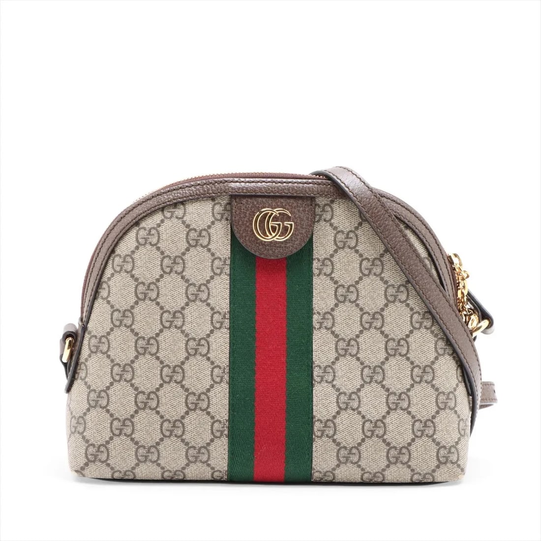 GUCCI GG SUPREME OPHIDIA PVC & LEATHER SHOULDER BAG: Gucci GG Supreme Ophidia PVC & leather Shoulder bag Brand: Gucci Type/Style: Shoulder Bag Material: PVC & leather Color: Beige?Brown Size: Height:7.3inchLength:9.1inchDepth:2.8inch Accessories: No