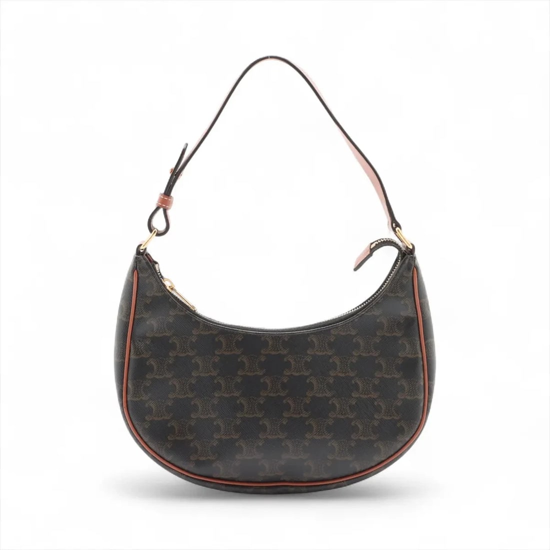 CELINE TRIOMPHE AVA PVC & LEATHER SHOULDER BAG: Celine Triomphe Ava PVC & leather Shoulder bag Brand: Celine Type/Style: Shoulder Bag Material: PVC & leather Color: Brown Size: Height:7.3inchLength:9.4inchDepth:2.4inch Accessories: None