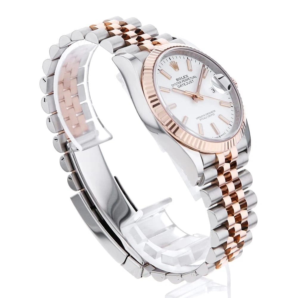 ROLEX DATEJUST WHITE WATCH - 3