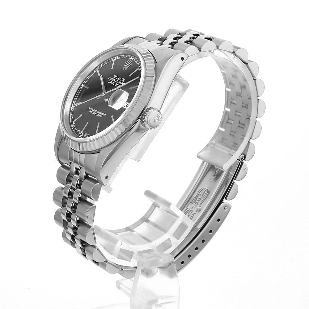 ROLEX DATEJUST BLACK WATCH - 2