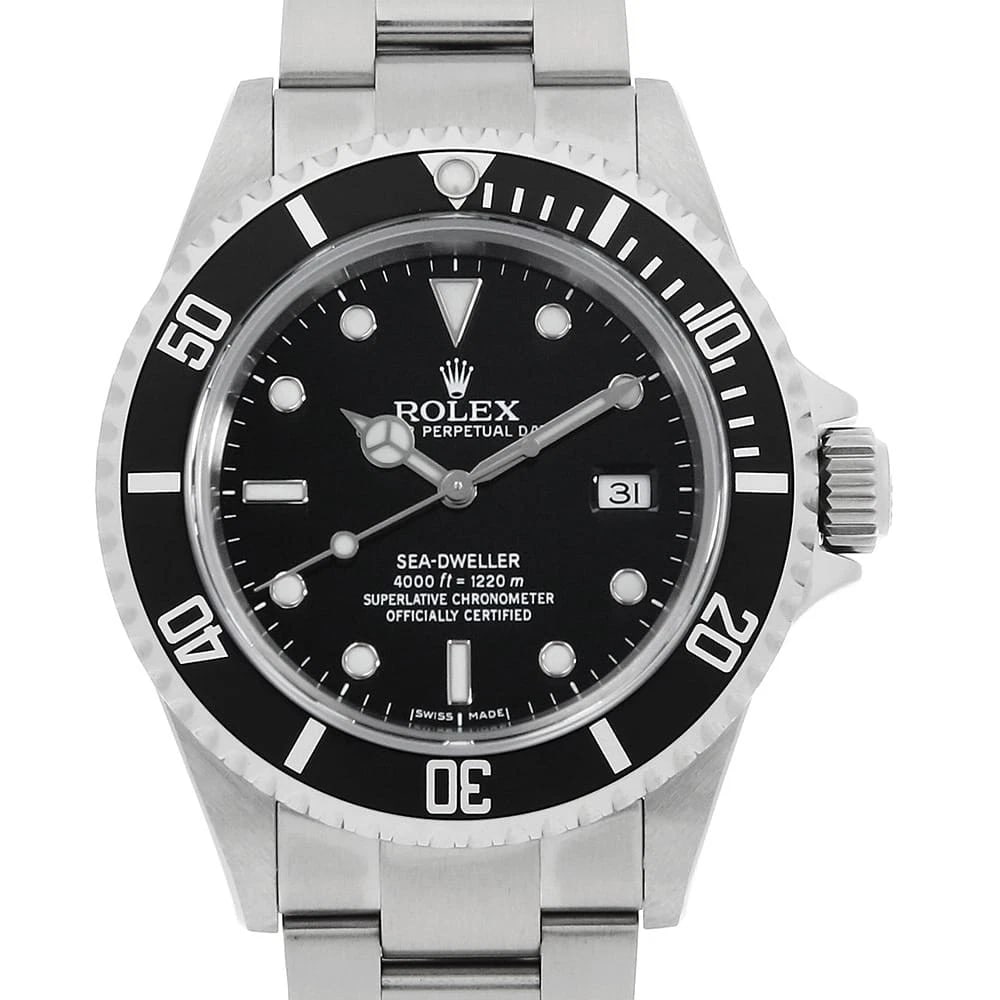 ROLEX SEA-DWELLER BLACK WATCH: ROLEX SEA-DWELLER black Watch Brand: ROLEX Type/Style: Wrist watch Material: Band Material Stainless Steel, Case Material Stainless Steel Color: Dial Color Black Size: Case:W40mm Circumference of Wris
