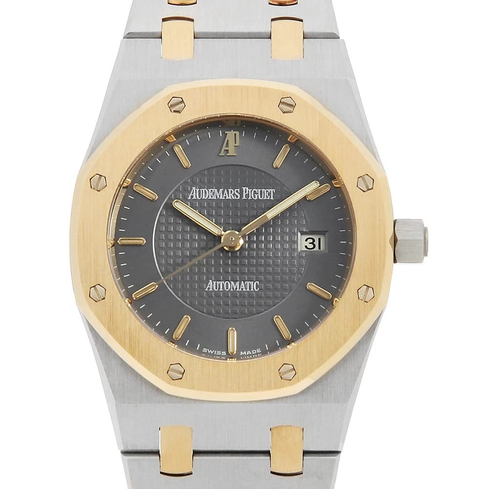AUDEMARS PIGUET ROYAL OAK STAINLESS STEEL WATCH: AUDEMARS PIGUET Royal Oak Stainless Steel Watch Brand: AUDEMARS PIGUET Type/Style: Wrist watch Material: Band Material Stainless Steel/Yellow Gold, Case Material Stainless Steel Color: Dial Color Gray