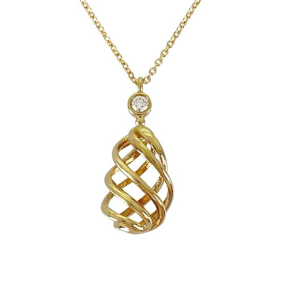 TIFFANY&CO. YELLOW GOLD DIAMOND NECKLACE: TIFFANY&Co. Yellow gold Diamond Necklace Brand: TIFFANY&Co. Type/Style: Necklace Material: 18K Yellow Gold, Main Stone Natural Color: Gold Size: Top size:20mmx9.3mm Necklace full length:45cm Acces